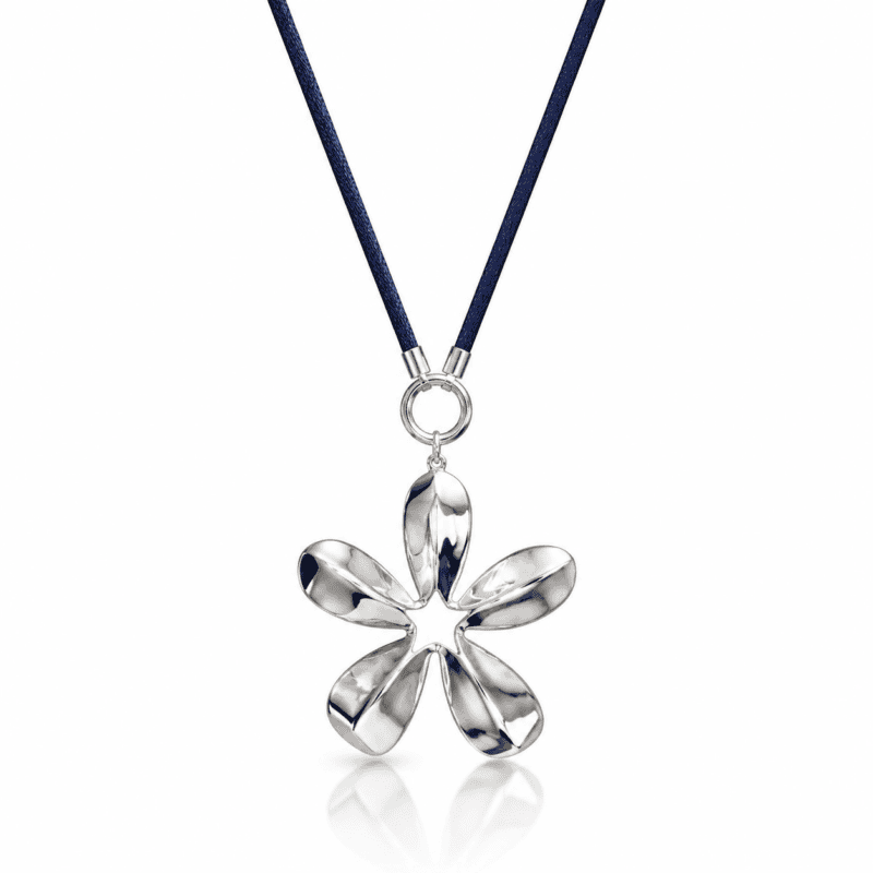 Collar Flor Hawaiana Multiposición Azul Marino