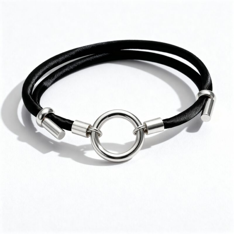 PULSERA HAZLA TUYA, PLATA DE LEY 925 CON SEDA SATINADA Y ANILLA MÁGICA