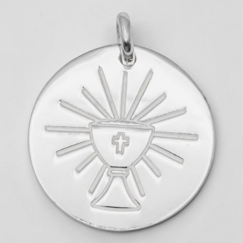 medalla cáliz plata 925