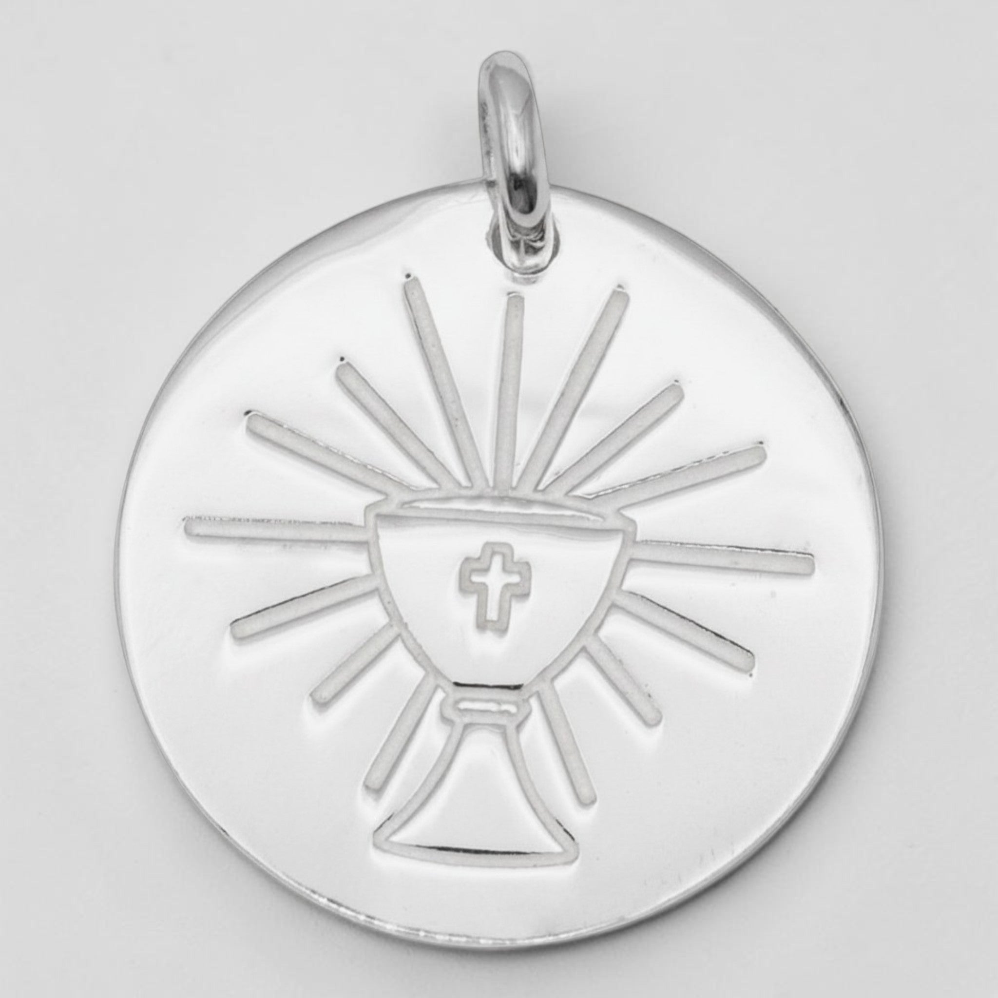 medalla cáliz plata 925