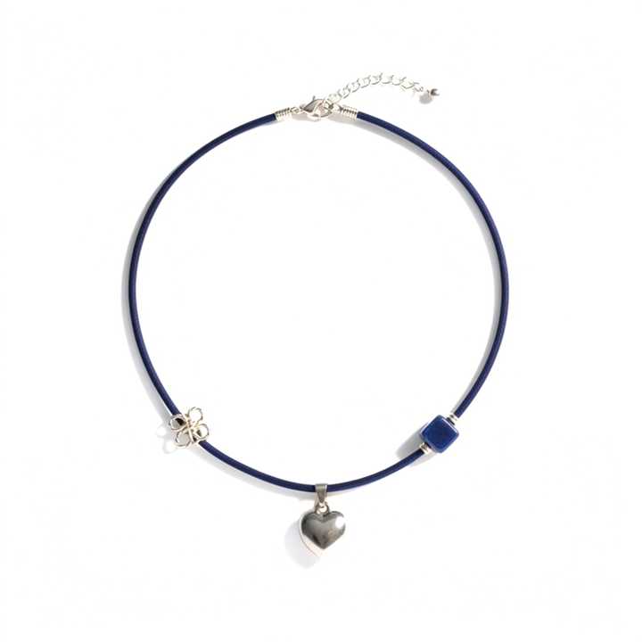 Corazón acero azul marino